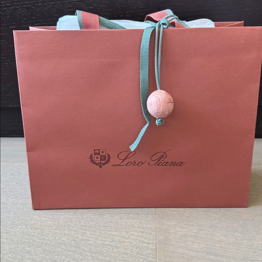 Loro Piana Chestnut Brown Shopping Bag and Tissue Paper New Unused